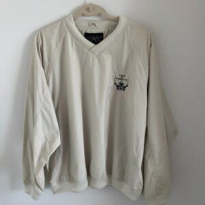 STORMTECH JACKET SWEATER V-NECK WITH EMBROIDERY GRAPHIC NYLON SHELL POCKETS L